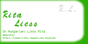 rita liess business card